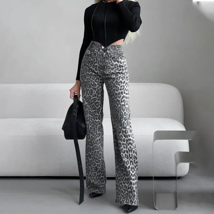 Muse & Valeur | Leopard Straight Jeans for Women