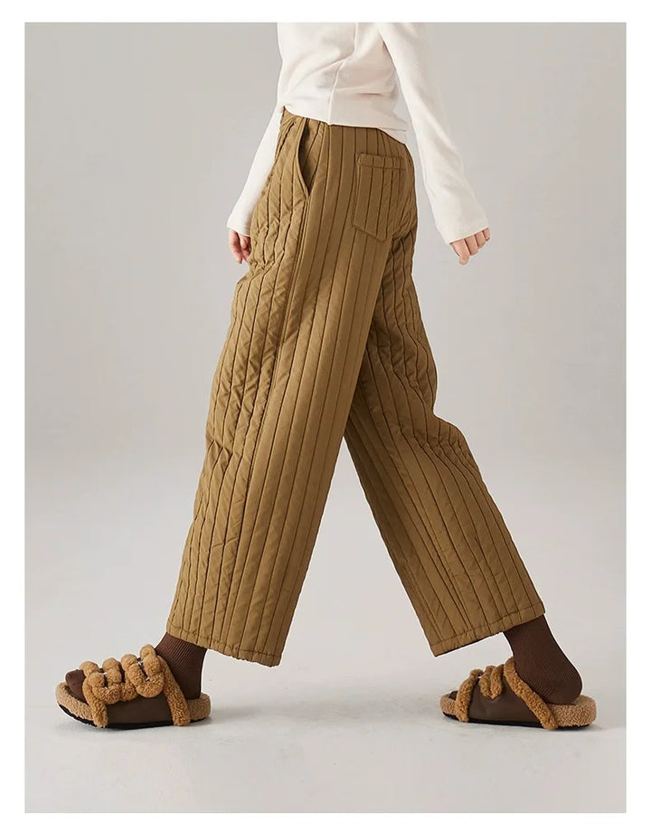 Muse & Valeur | Cotton Wide-Leg Pants for Women in Beige