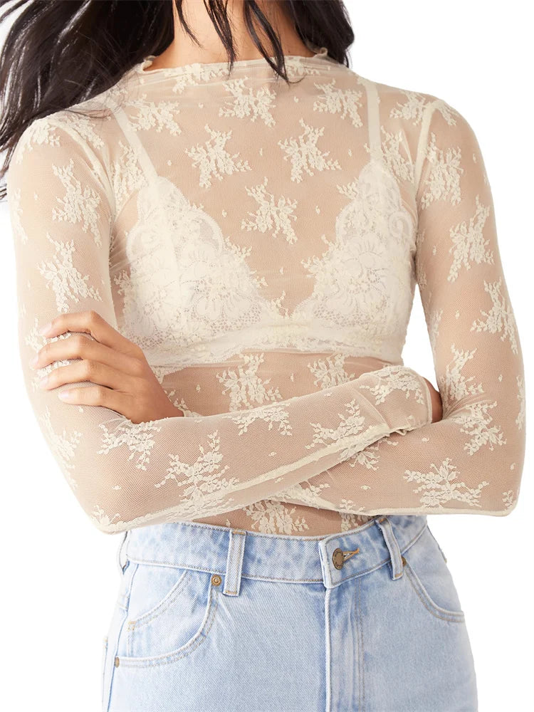 Muse and Valeur | Lace Transparent Top