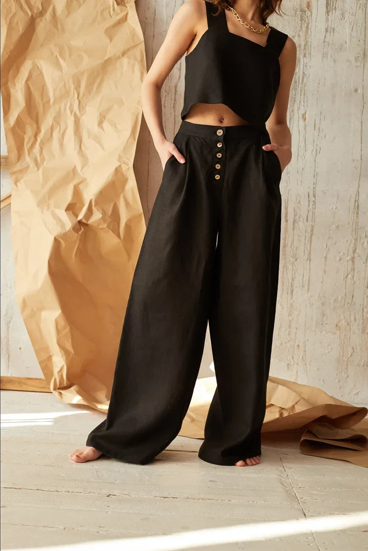 Muse & Valeur | Cotton Wide-Leg Pant for Women in Natural