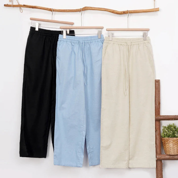 Muse & Valeur | Linen Lounge Pant for Women in Relaxed Fit, Natural Color