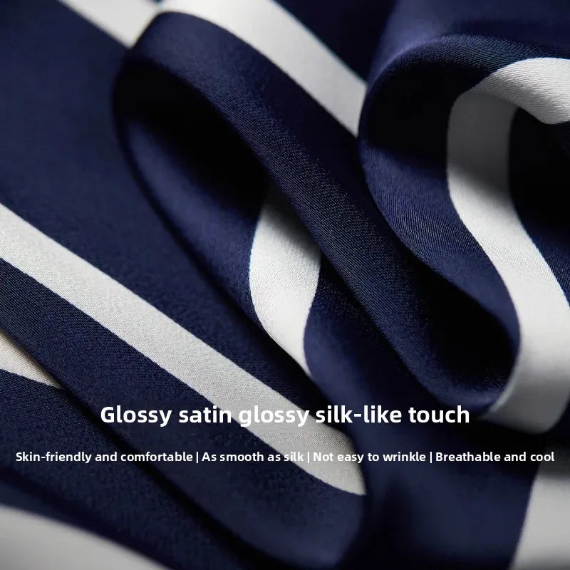 Muse and Valeur | Satin Blouse | Stripe