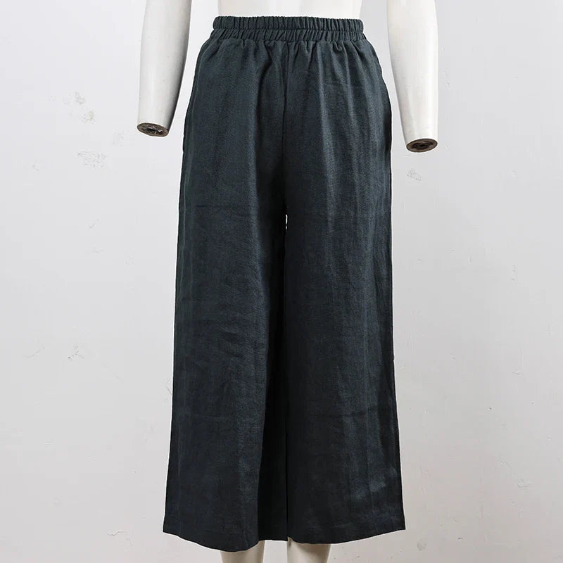 Muse & Valeur | Wide Leg Linen Pant for Women in Natural Color
