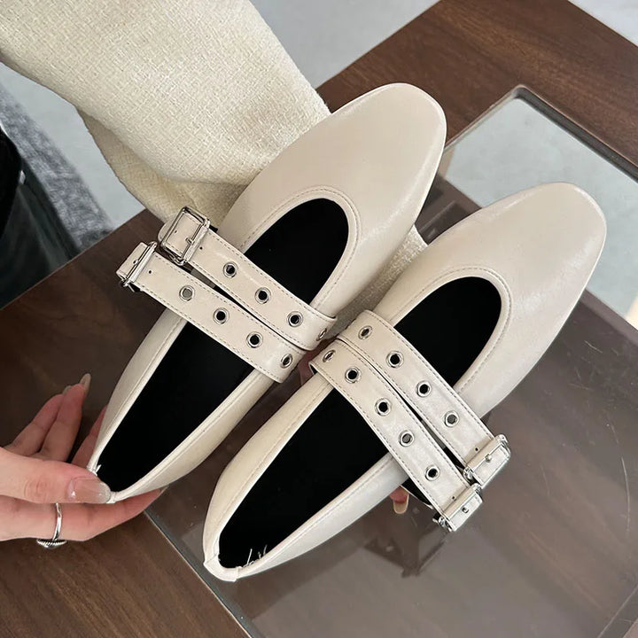 Muse & Valeur | Mary Jane Flats for Women in Black Leather