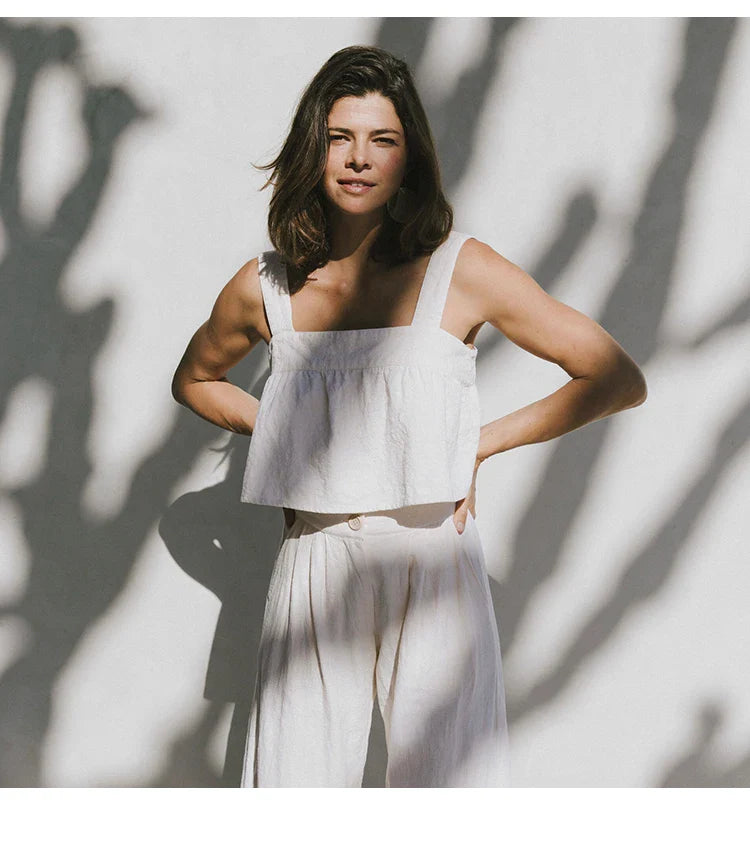 Muse & Valeur | Linen Pleated Culotte Pant for Women