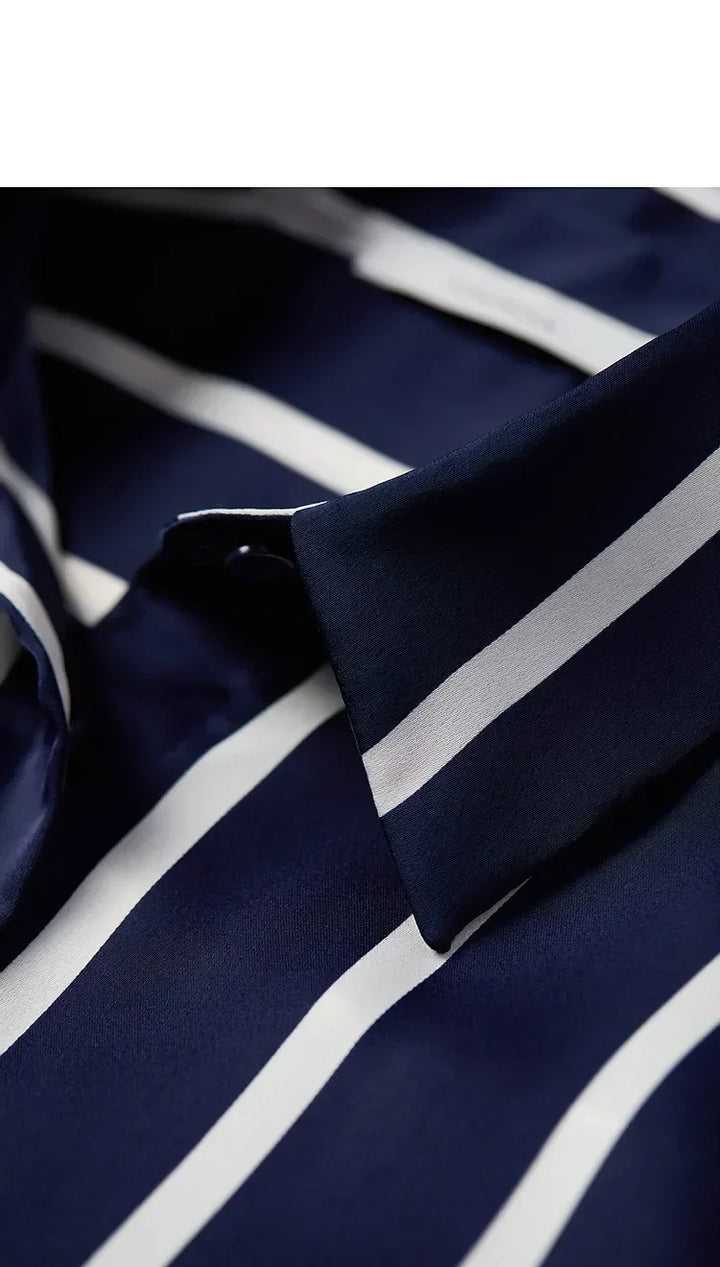 Muse and Valeur | Satin Blouse | Stripe
