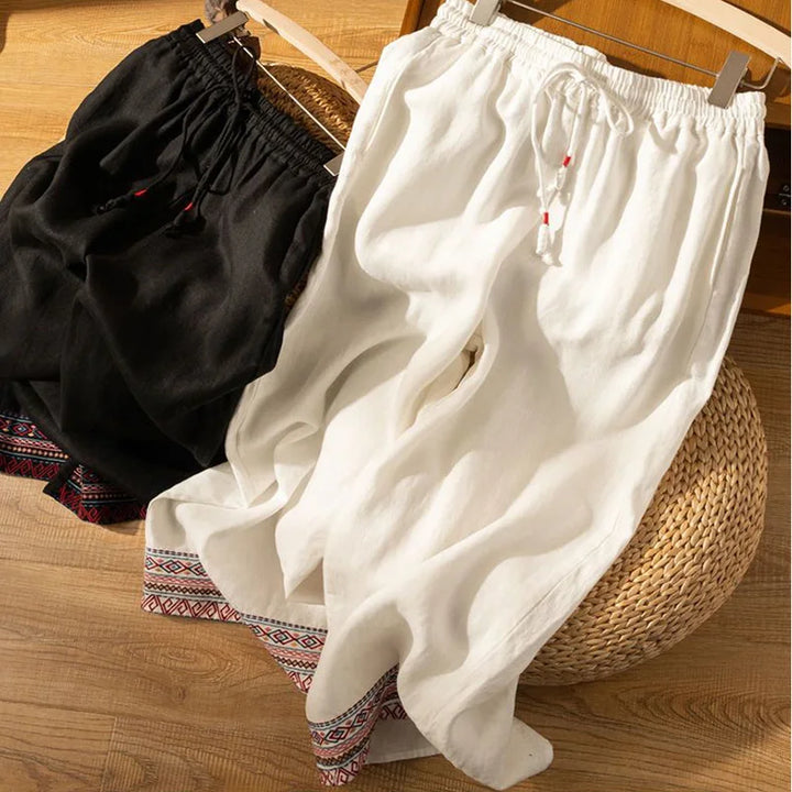 Muse & Valeur | Wide Leg Pant for Women in Natural Fabric