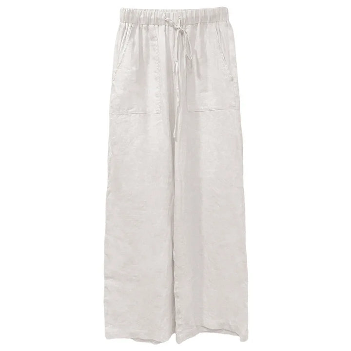 Muse & Valeur | Linen Straight Pants for Women with Drawstring