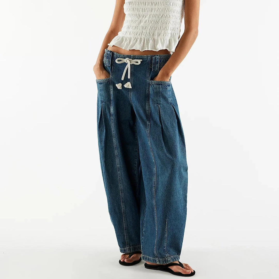 Muse & Valeur | Drawstring Denim Pants for Women