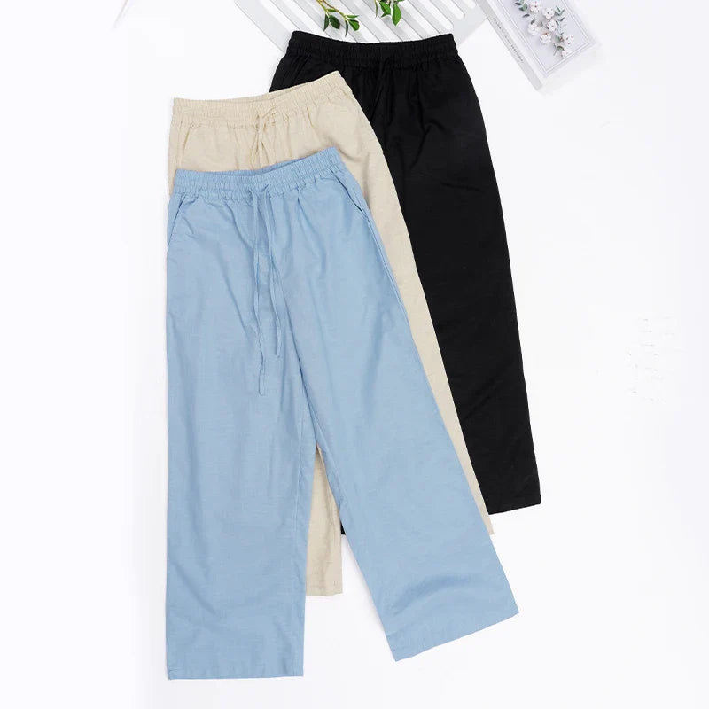 Muse & Valeur | Linen Lounge Pant for Women in Relaxed Fit, Natural Color