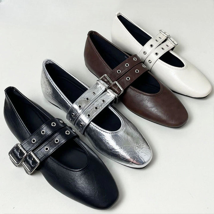 Muse & Valeur | Mary Jane Flats for Women in Black Leather
