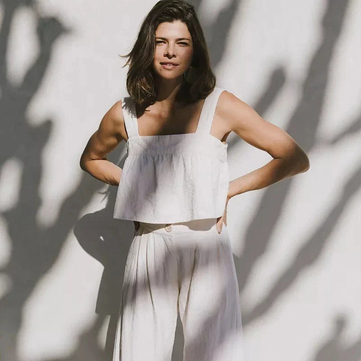 Muse & Valeur | Linen Pleated Culotte Pant for Women