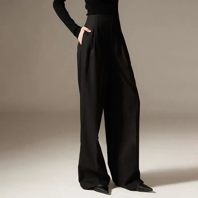 Muse & Valeur | Wide Leg Draped Pants for Women in Elegant Fabric