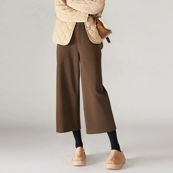 Muse & Valeur | Wool Wide Leg Pants for Women in Autumn Color