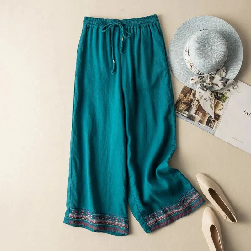 Muse & Valeur | Wide Leg Pant for Women in Natural Fabric