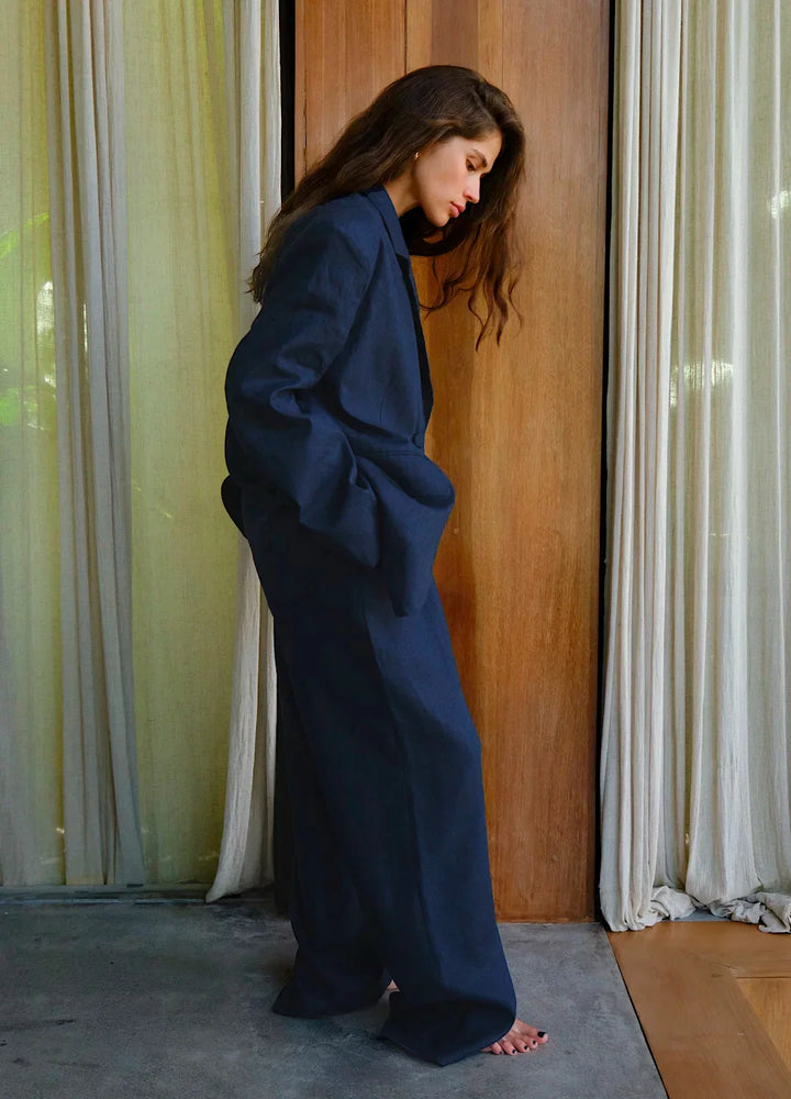 Muse & Valeur | Linen Wide-Leg Trousers for Women in Natural