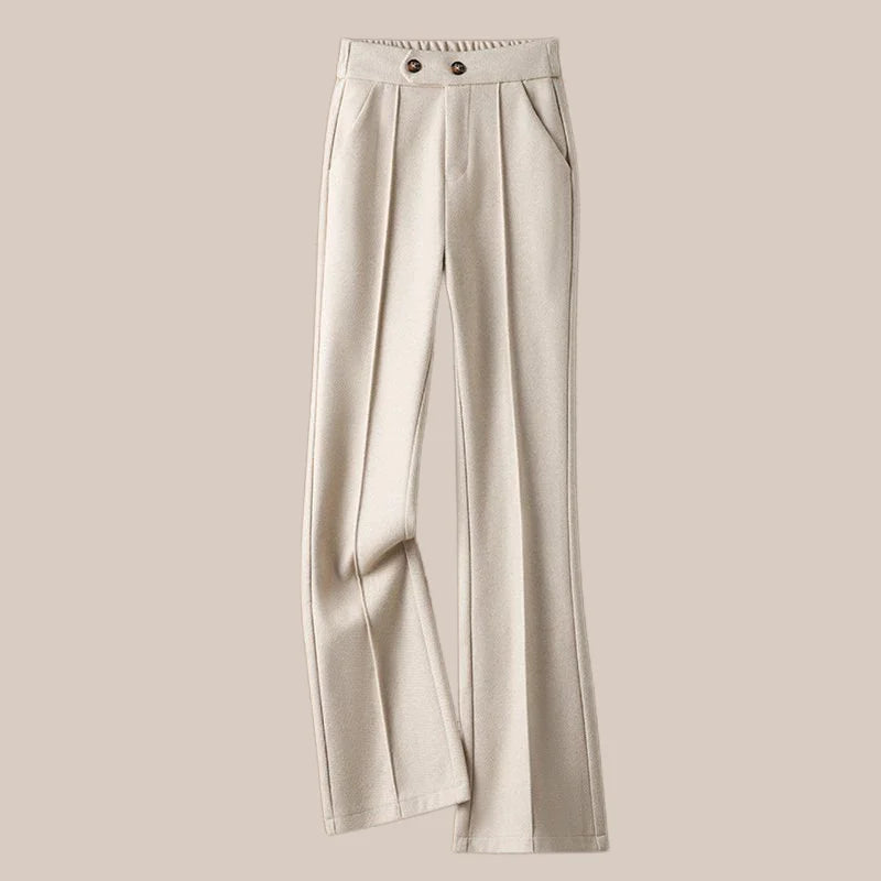 Muse & Valeur | Wool-Blend Flare Trousers for Women in Black