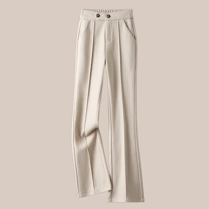 Muse & Valeur | Wool-Blend Flare Trousers for Women in Black