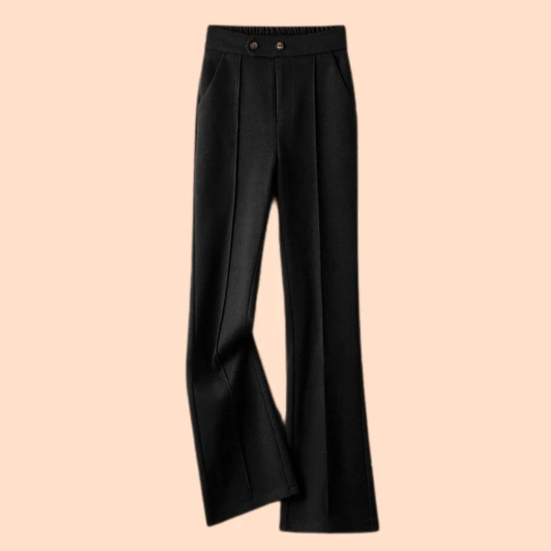 Muse & Valeur | Wool-Blend Flare Trousers for Women in Black