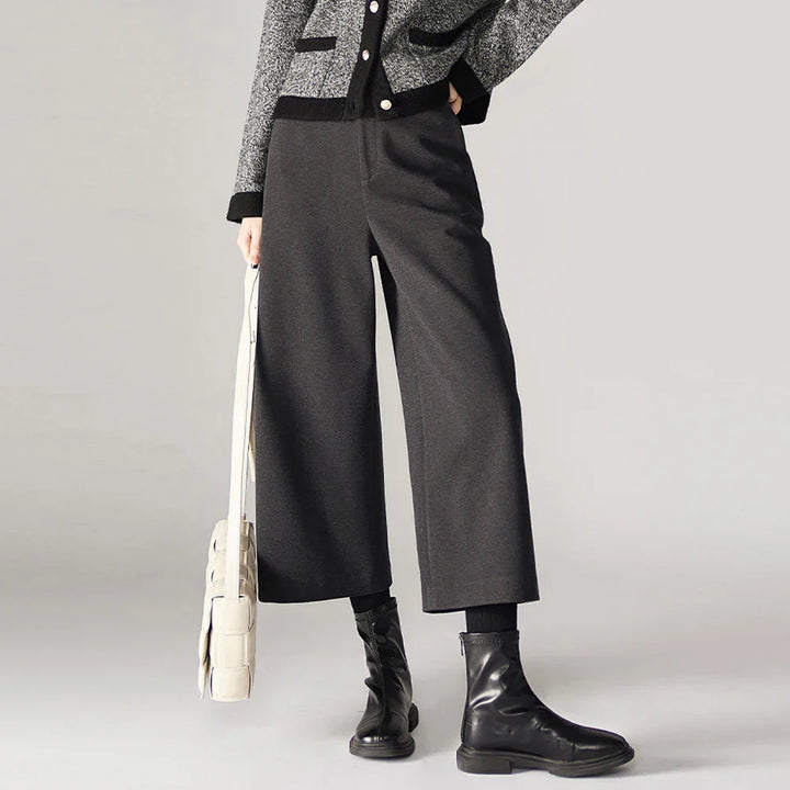 Muse & Valeur | Wool Wide Leg Pants for Women in Autumn Color