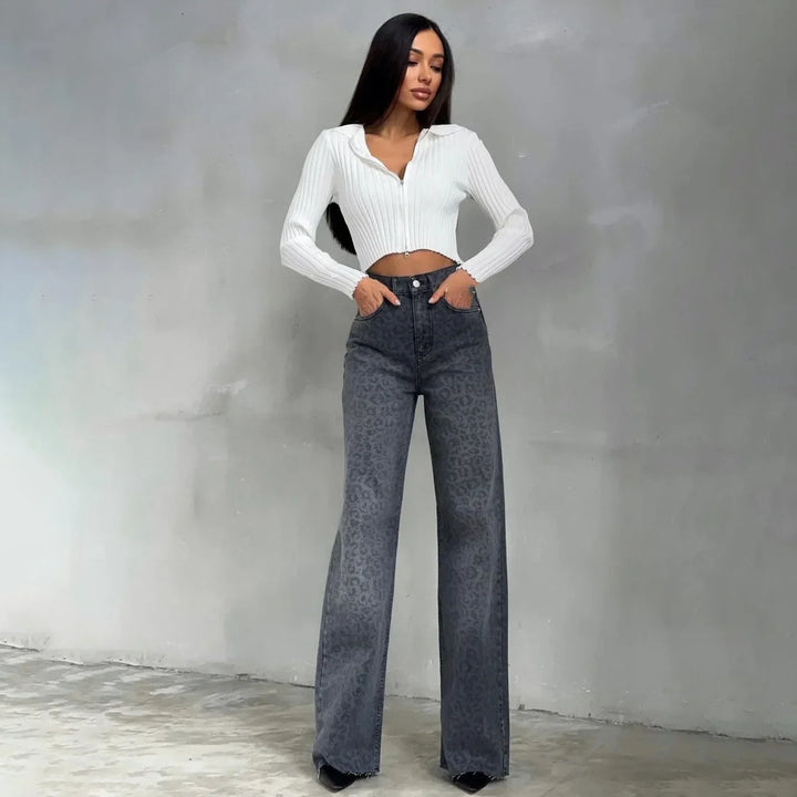 Muse & Valeur | Leopard Straight Jeans for Women