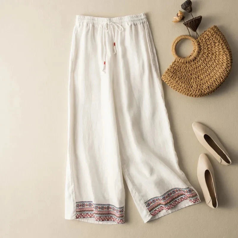 Muse & Valeur | Wide Leg Pant for Women in Natural Fabric