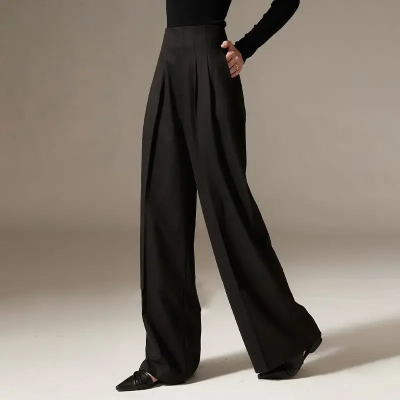 Muse & Valeur | Wide Leg Draped Pants for Women in Elegant Fabric