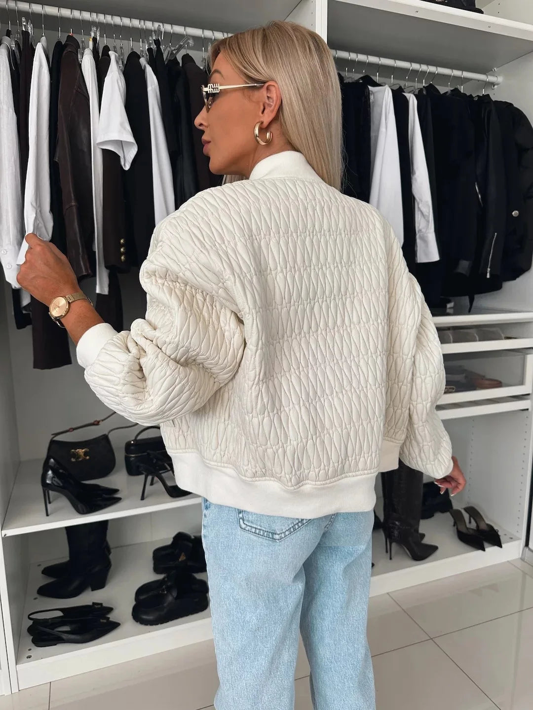 Muse and Valeur | Women's Quilted Jacket, Zip Front