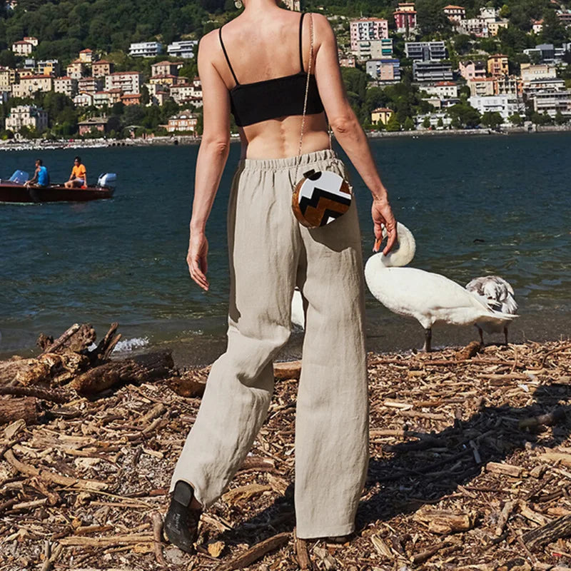 Muse & Valeur | Wide Leg Linen Pant for Women in Natural