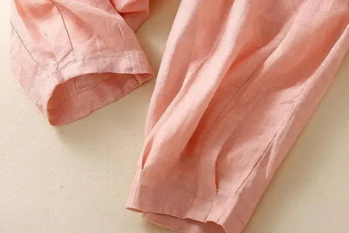 Muse & Valeur | Linen Trousers for Women in Natural Fit, Beige