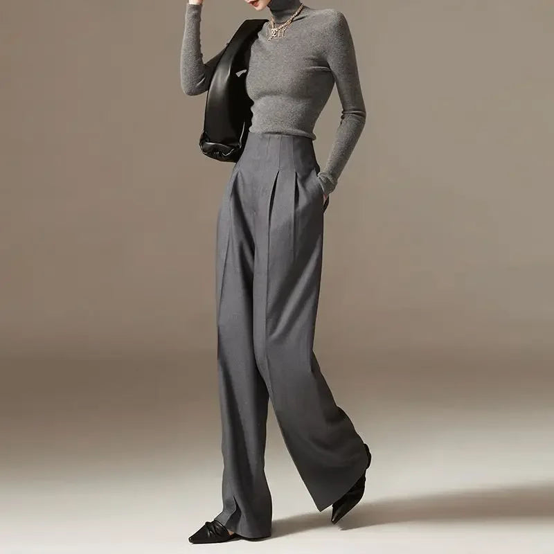 Muse & Valeur | Wide Leg Draped Pants for Women in Elegant Fabric