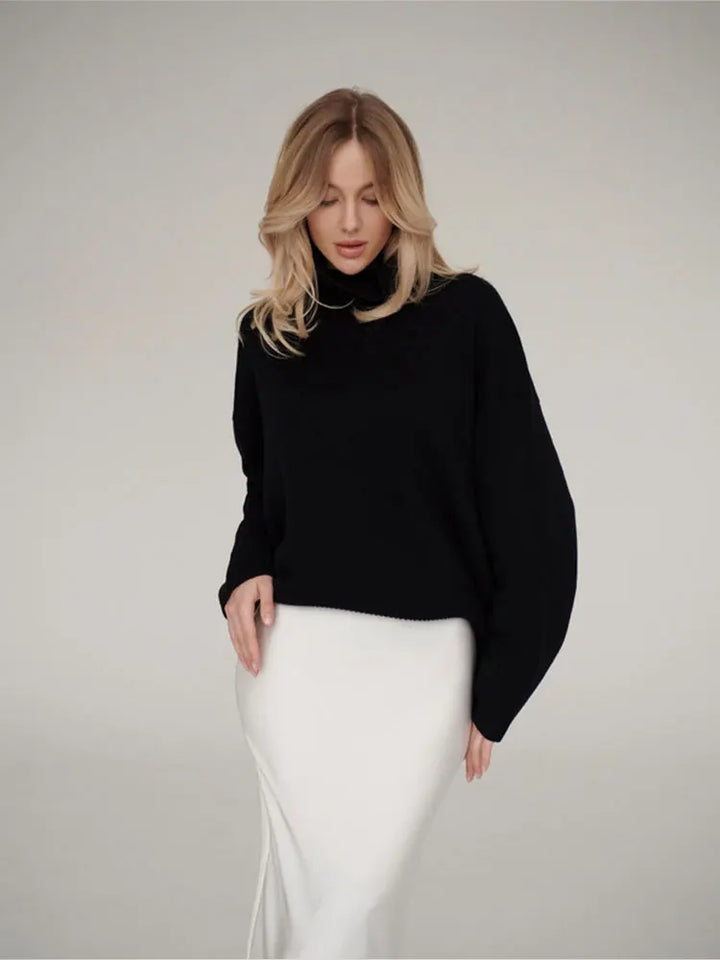 Muse & Valeur | Satin Fishtail Maxi Skirt for Women in Black