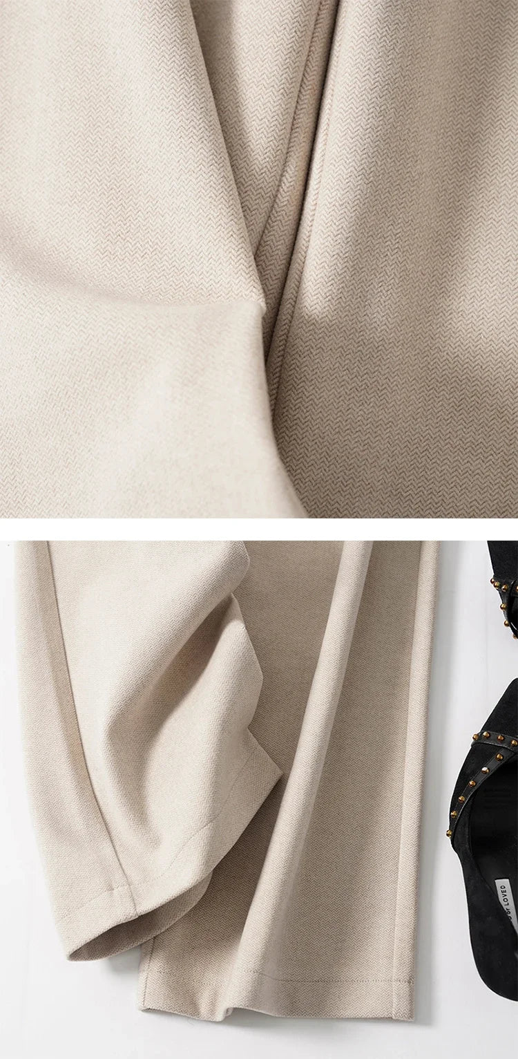 Muse & Valeur | Wide Leg Wool Trousers for Women in Black