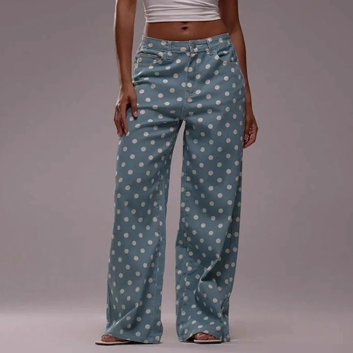 Muse & Valeur | Polka Dot Wide-Leg Trousers for Women