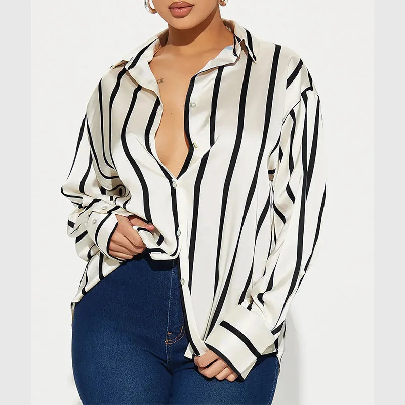 Muse and Valeur | Satin Stripe Shirt