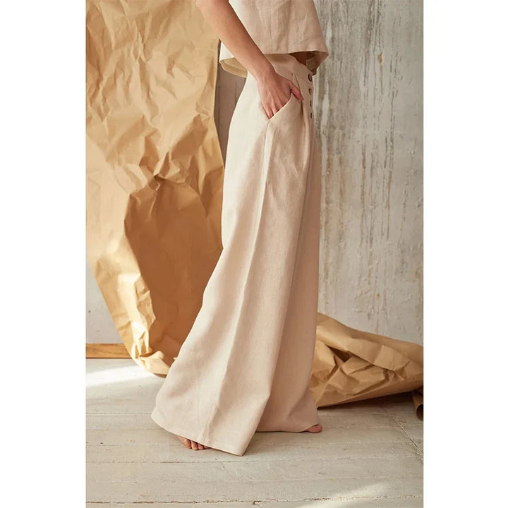 Muse & Valeur | Cotton Wide-Leg Pant for Women in Natural