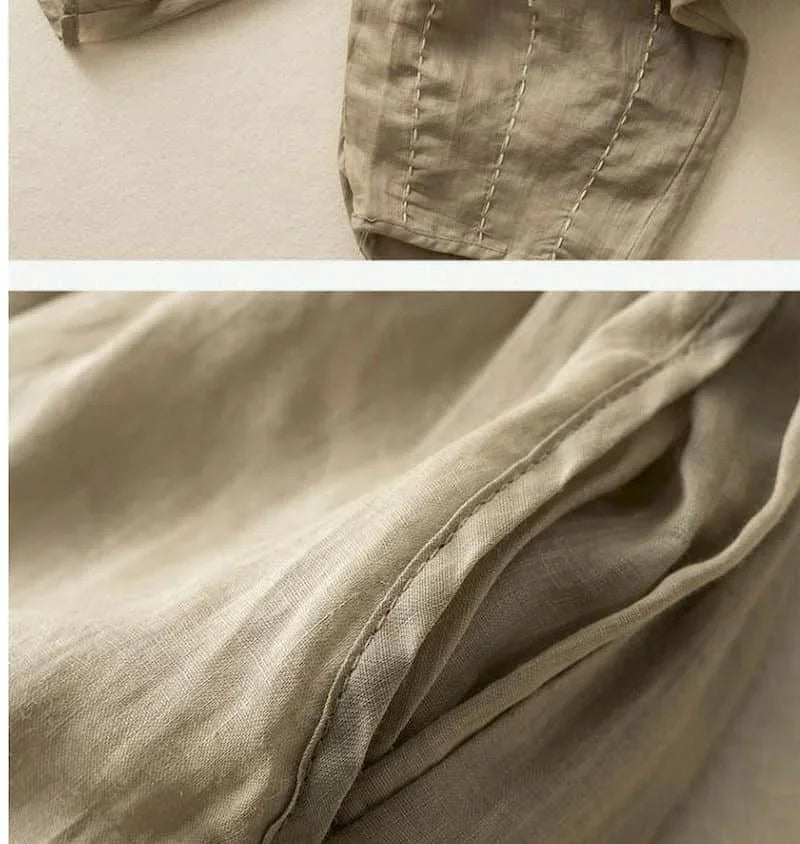 Muse & Valeur | Linen Pants for Women in Natural Fit, Beige
