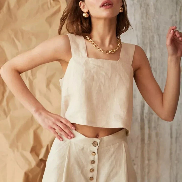 Muse & Valeur | Cotton Wide-Leg Pant for Women in Natural