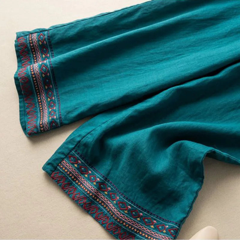 Muse & Valeur | Wide Leg Pant for Women in Natural Fabric