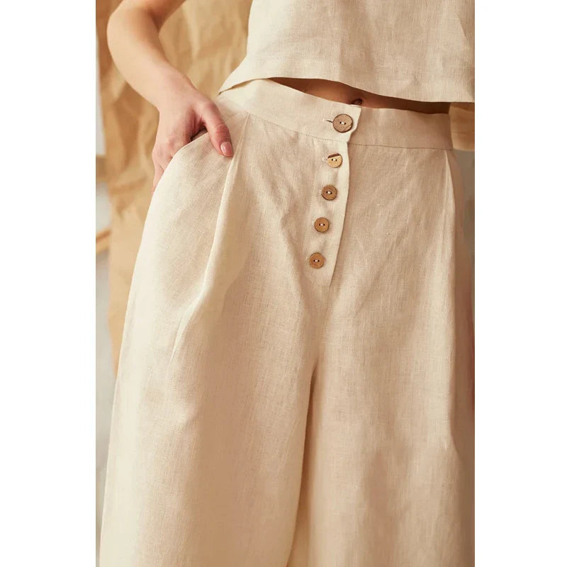 Muse & Valeur | Cotton Wide-Leg Pant for Women in Natural