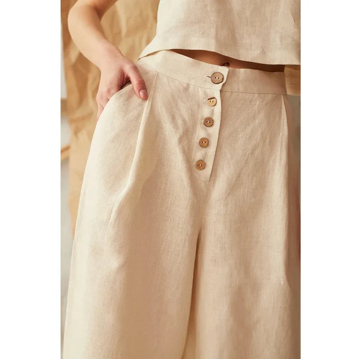 Muse & Valeur | Cotton Wide-Leg Pant for Women in Natural