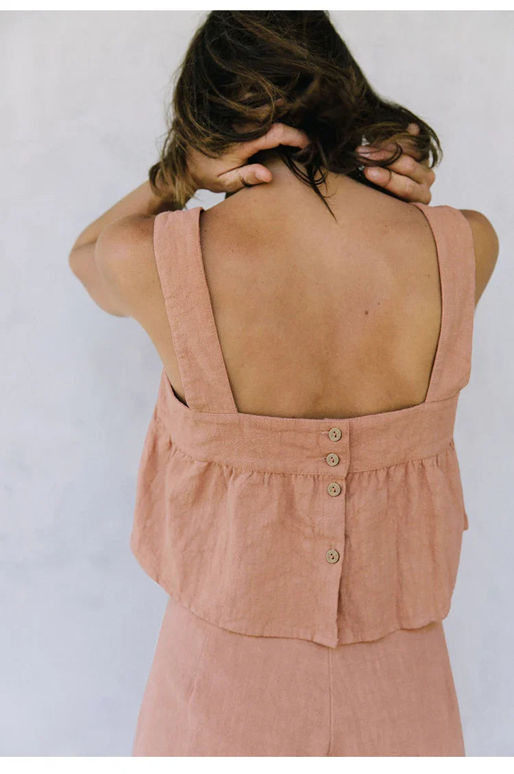 Muse & Valeur | Linen Pleated Culotte Pant for Women