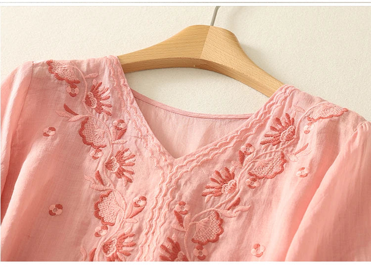Muse and Valeur | V-Neck Cotton Blouse