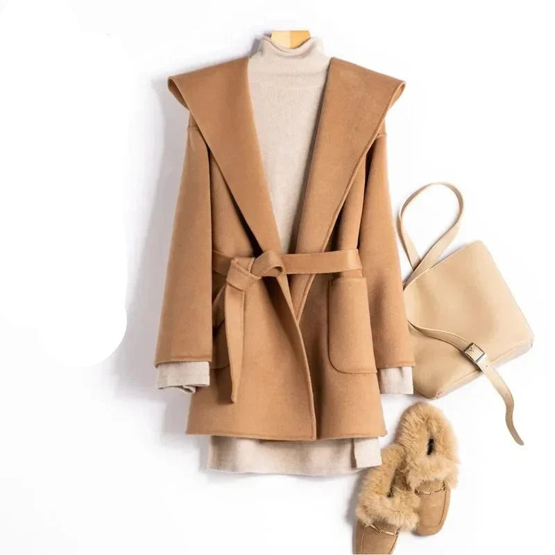 Muse and Valeur | Long Pointed Coat in Camel Hair