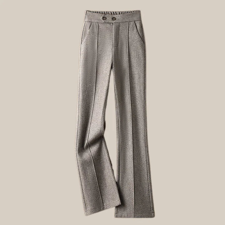 Muse & Valeur | Wool-Blend Flare Trousers for Women in Black