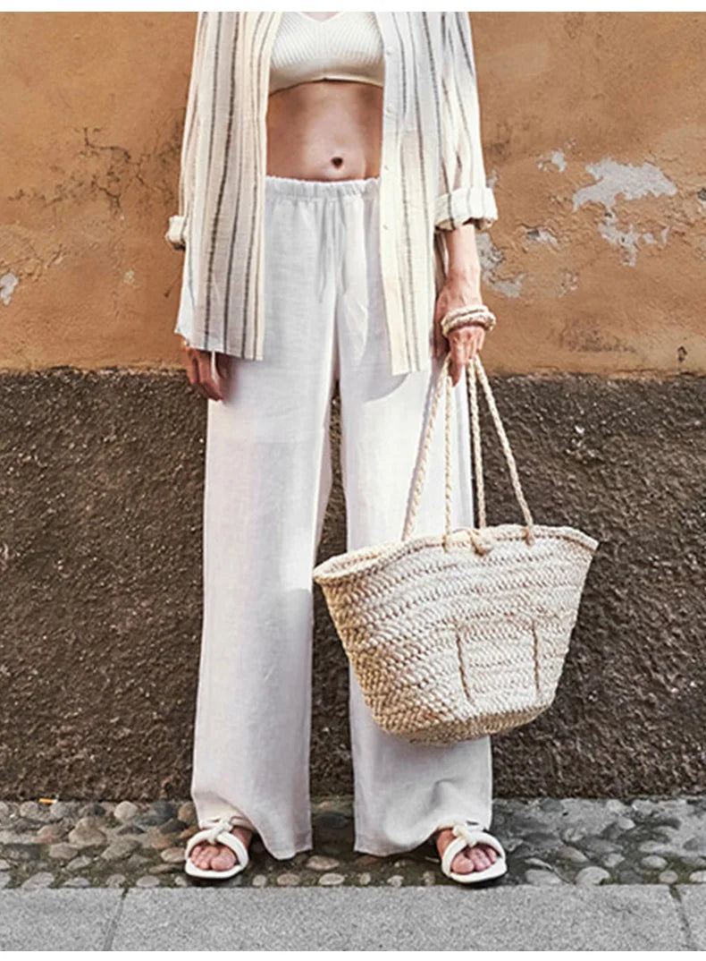 Muse & Valeur | Wide Leg Linen Pant for Women in Natural