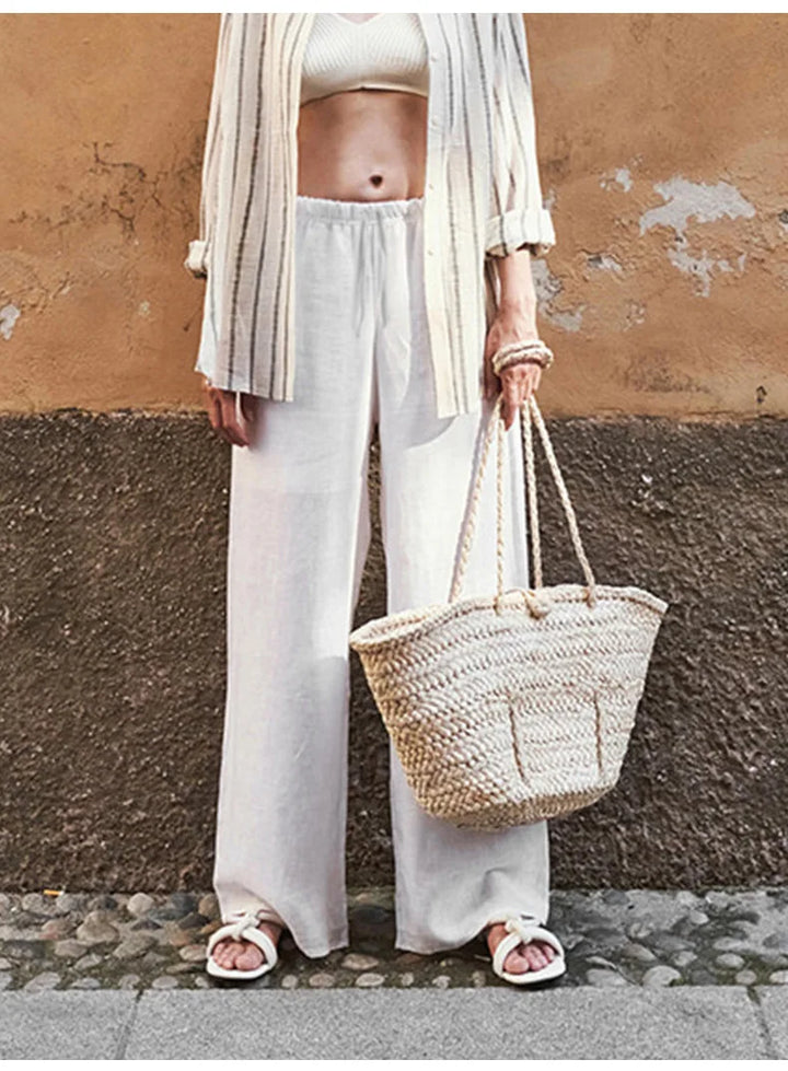 Muse & Valeur | Wide Leg Linen Pant for Women in Natural
