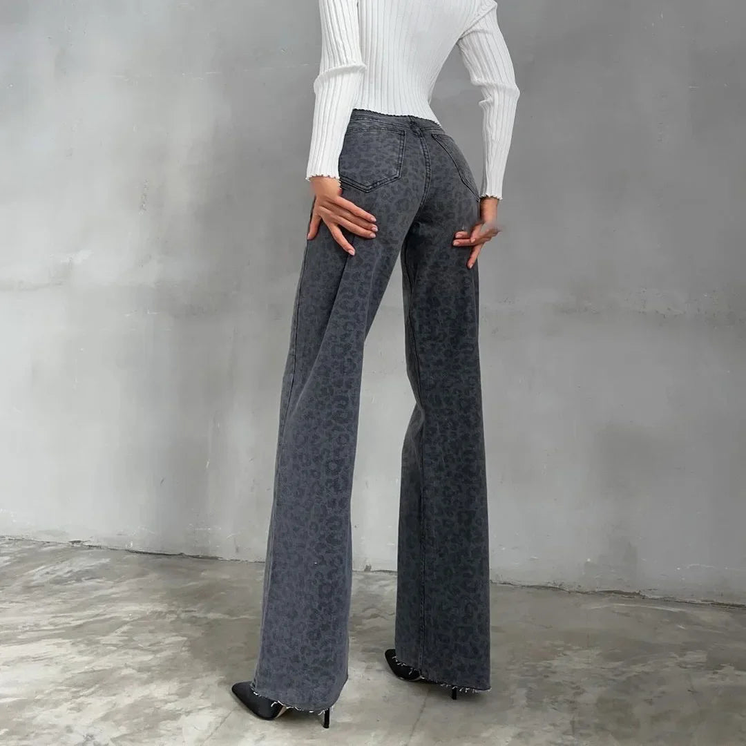 Muse & Valeur | Leopard Straight Jeans for Women