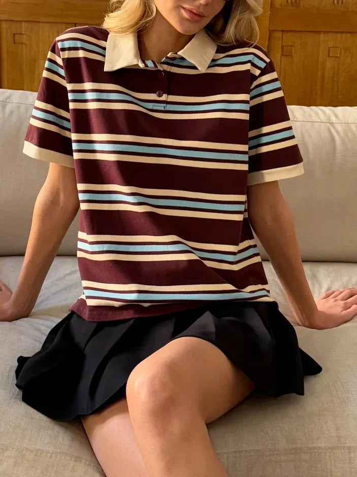 Muse and Valeur | Stripe Polo Tee
