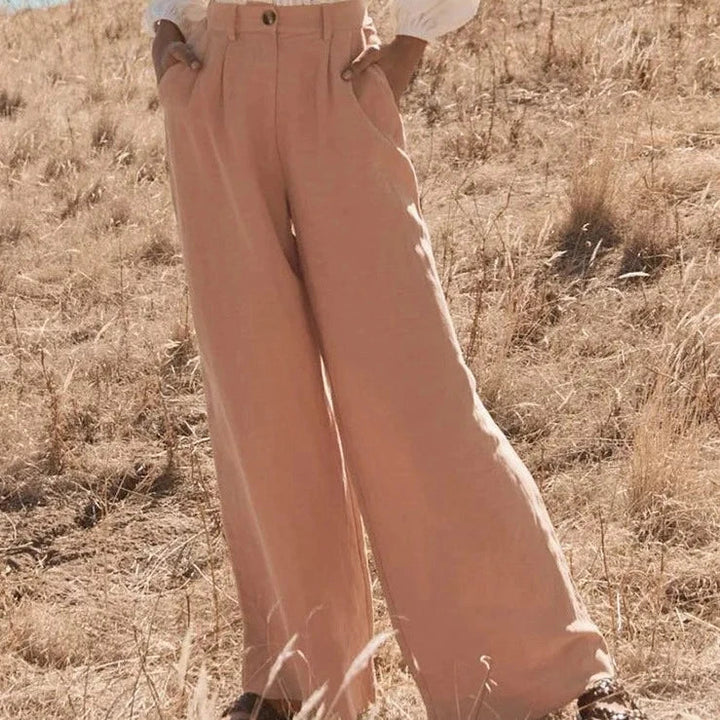 Muse & Valeur | Linen Trousers for Women, Summer Fit, Natural Color